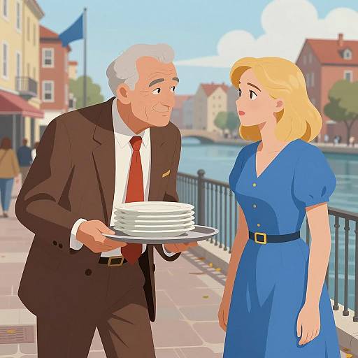 Vibrant Urban Street Scene Illustration