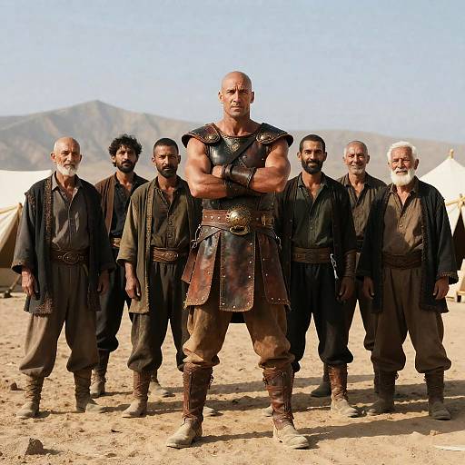 Desert Camp Gathering with Unique Characters