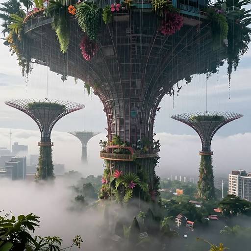 Upside-Down City Beneath Clouds