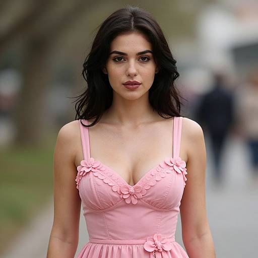 Realistic Pink Queen Dress Portrait