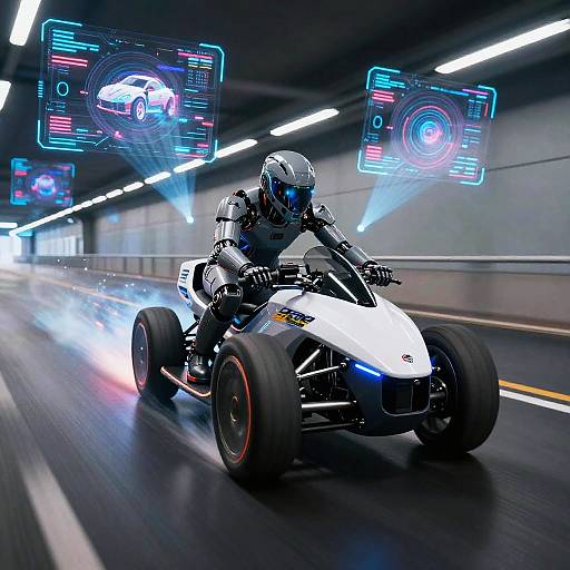 Futuristic Zone-Tron Hoverbike Race