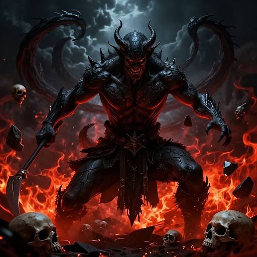 Fierce Dark Demon Warrior Art