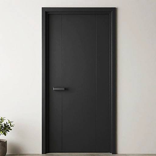 Minimalist Matte Black Door Design