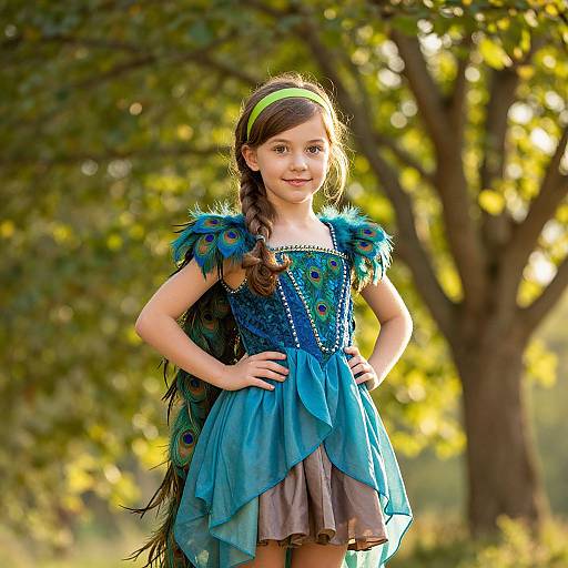 Young Girl in Peacock Costume