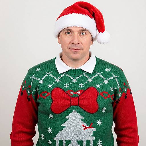 Man in Festive Christmas Sweater