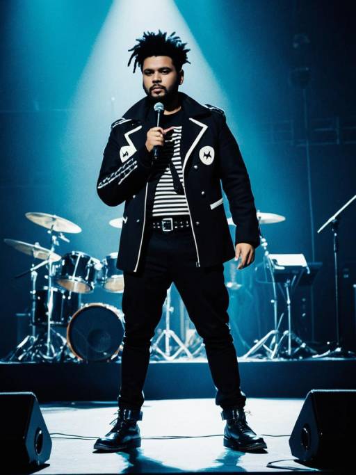 Man in Weeknd Costume on Stage