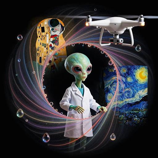 Alien Biologist in Fibonacci Spiral