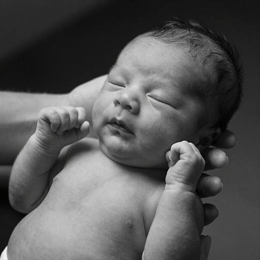 Intimate Black-and-White Baby Portrait