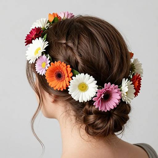 Elegant Pinned Flower Crown Hairstyle