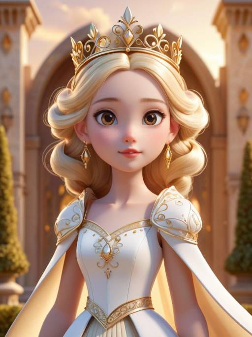 Elegant 3D Animated Princess Character