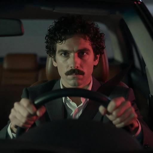 Nighttime Drive of a Focused Man