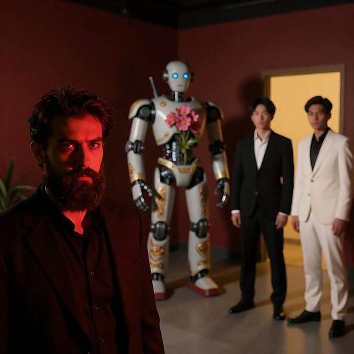 Dramatic Room with Intense Characters