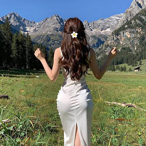 Elegant Woman in Nature's Embrace