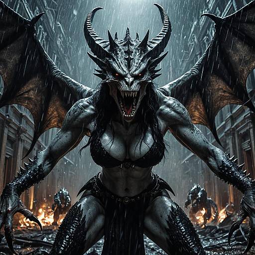 Pearlescent Lilith Monster in Rain