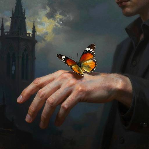 Man with Butterfly Gothic Portrait