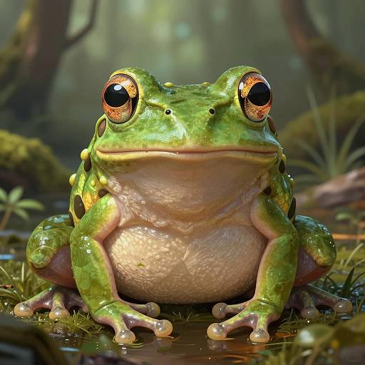 Anthro Frog Herbalist Concept Illustration