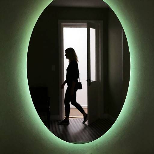 Mysterious Reflection in a Dim Hallway