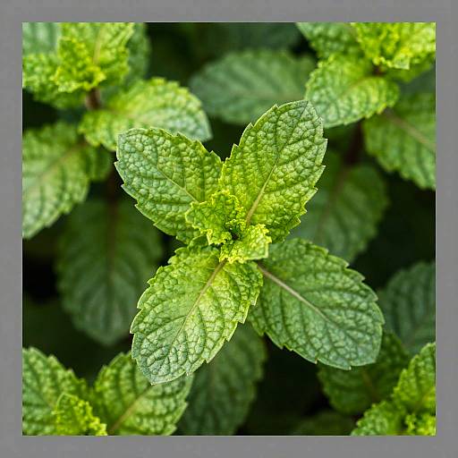 Vibrant Fresh Green Mint Leaves