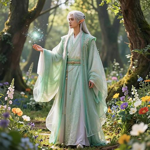 Spring Eladrin in Enchanted Forest
