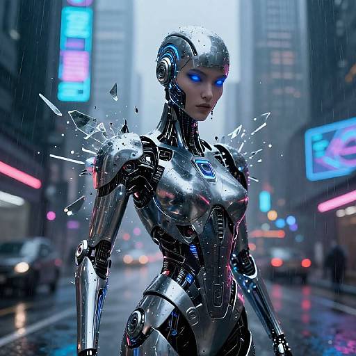 Futuristic Rogue AI Villain Design