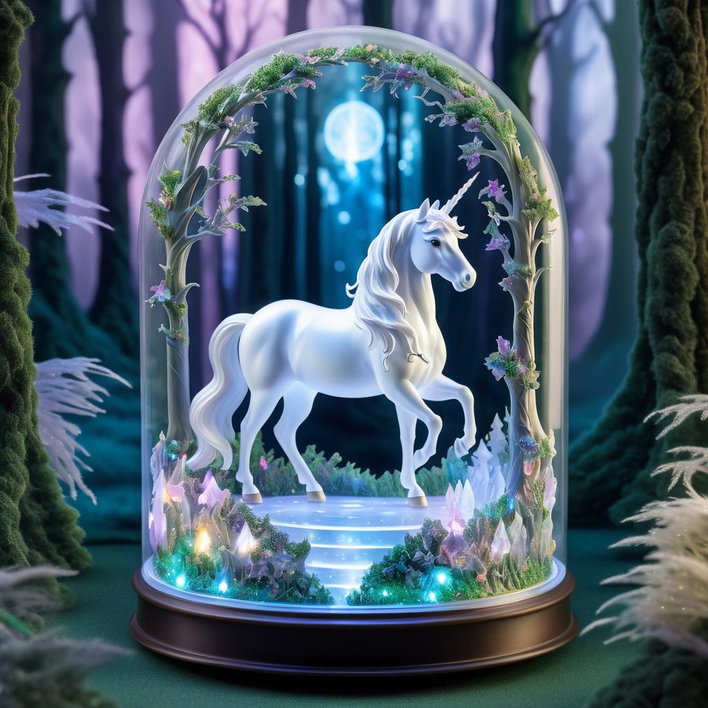 Enchanted Unicorn Display in Forest