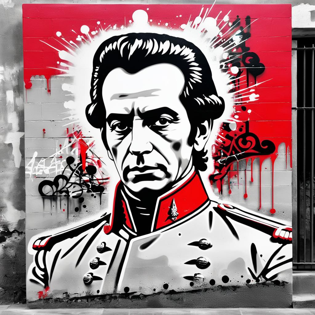 Monochrome Graffiti of Simon Bolivar