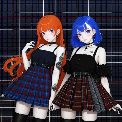 Anime Girls in Plaid Dresses