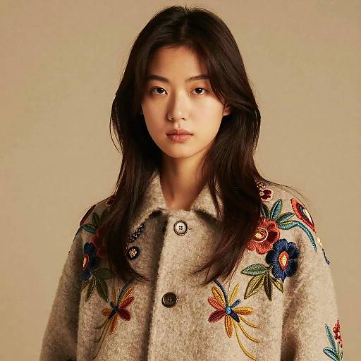 Face-Framing Layers on Fashion Editorial Shoot