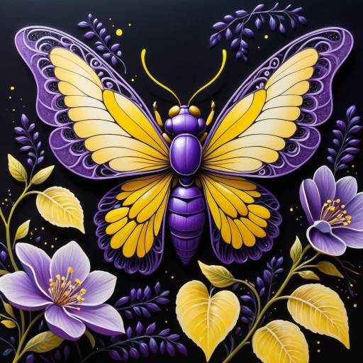 Vibrant Firefly Amidst Purple Foliage Vibrant Firefly Amidst Purple Foliage