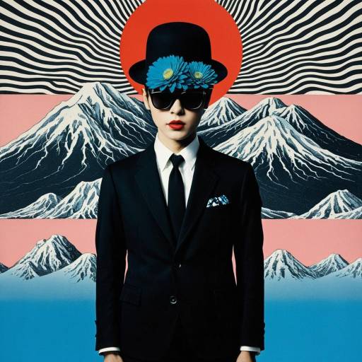 Surreal Visual Kei Portrait with Magritte Influence