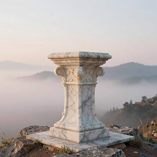 Ornate Venetian Pedestal on Misty Ridge