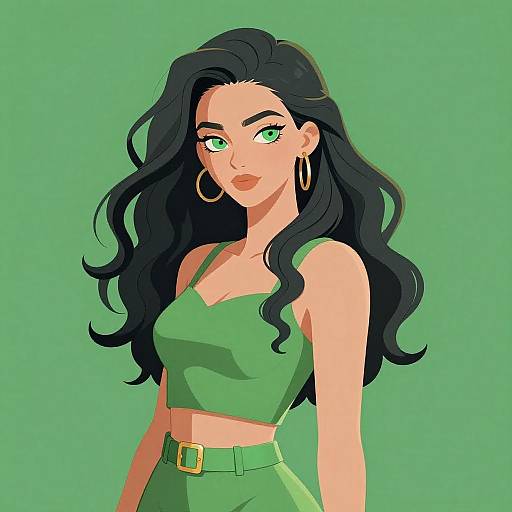 Confident Woman with Striking Features