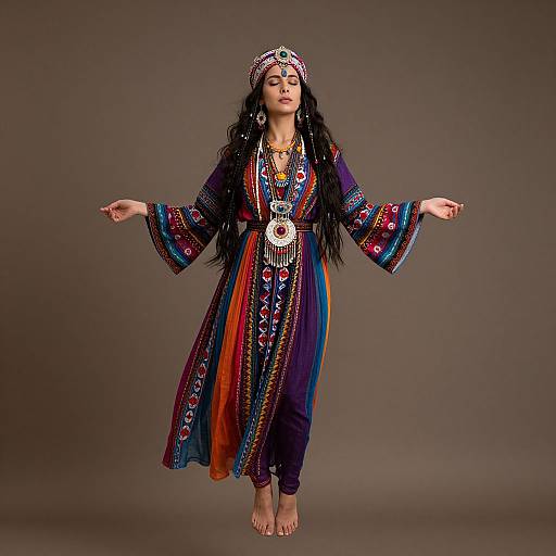 Ethereal Woman in Folk Costume