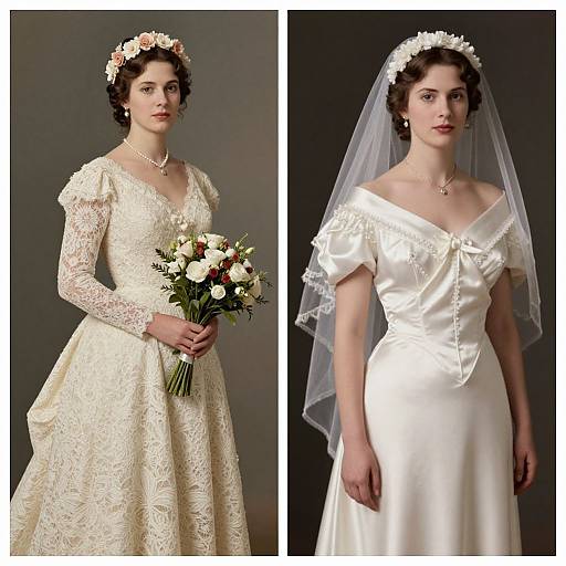 Vintage Bridal Portraits Showcasing Iconic Dresses