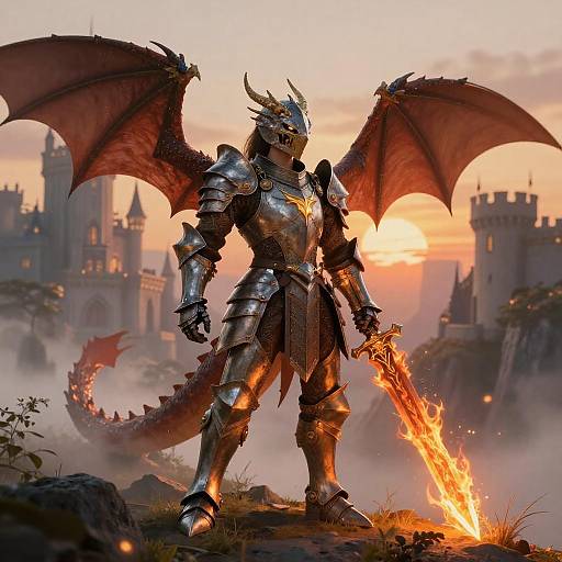 Armored Dragon Knight in Enchanted Forest