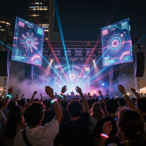 Futuristic Holographic Concert Signs