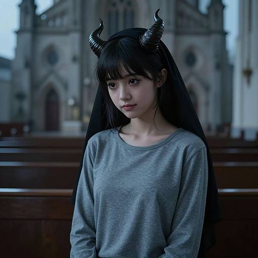 Photorealistic Succubus in Church