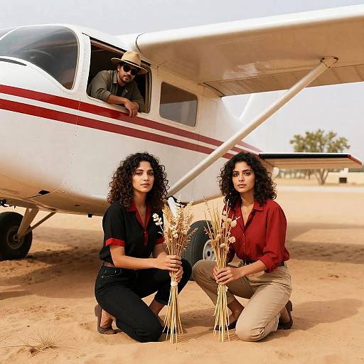 Desert Adventure: People and Plane