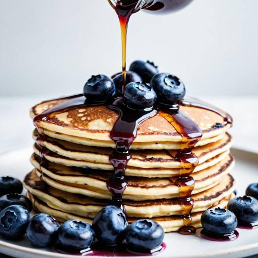 Delicious Blueberry Pancakes Close-Up View