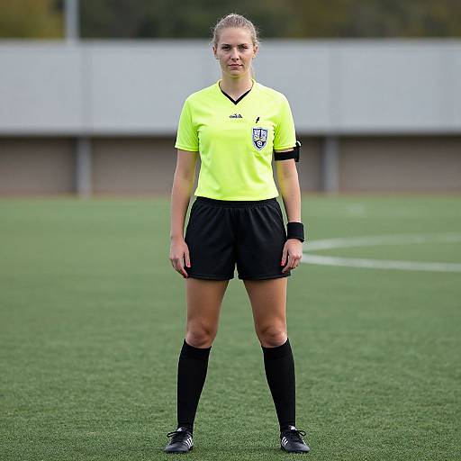Female Football Referee on Field