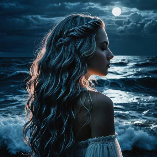 Ethereal Ocean Queen Under Moonlight