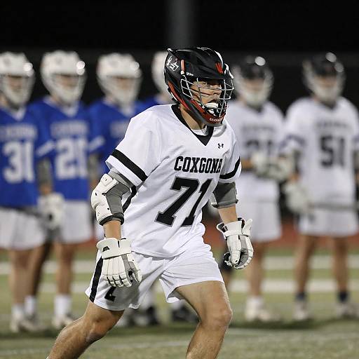 Dynamic Lacrosse Player in Action Shot