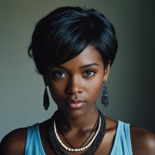 Realistic Portrait of a Girl with Fade Hair