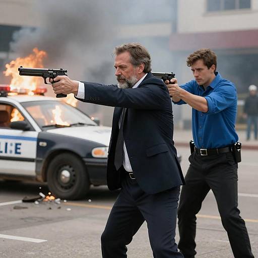 Dynamic Shootout Between Two Men