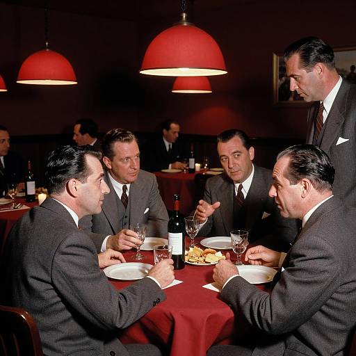 Vintage Restaurant Scene with Gentlemen