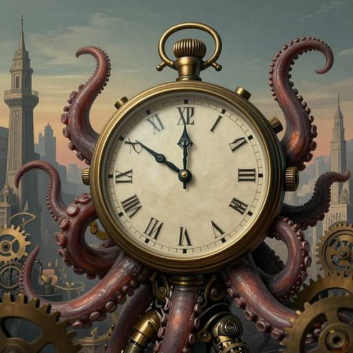 Mechanical Tentacles Around Timepiece