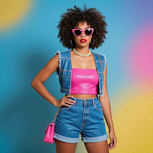 Retro Futuristic Afro Style Woman