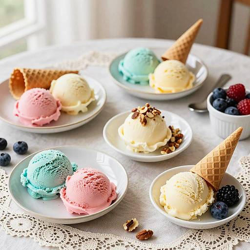 Artful Multicolored Gelato Dessert Display