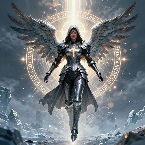 Angelic Holy Avenger in Sci-Fi Armor