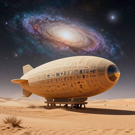 Surreal Desert Galaxy Airship
